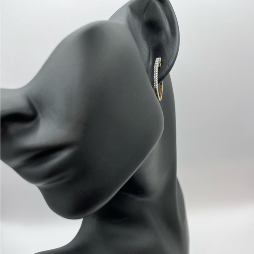 .25 CT Natural Diamond Hoops 14k Gold overlay